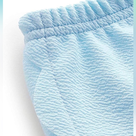 NWT 2pc SET🌹 SS20 Long Stem Roses Silk Tunic Blouse Matching Shorts -Cornflower - Picture 8 of 15